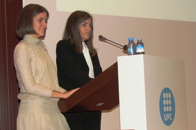Parlament de Naiara i Ainhoa Arrizabalaga, estudiants representants dels estudis de Matemàtiques