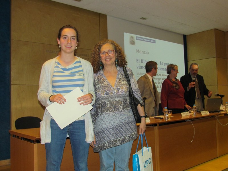 Menció: Clara Cufí i la tutora Teresa Cervelló de l'IES Angeleta Ferrer i Sensat de Sant Cugat del Vallès