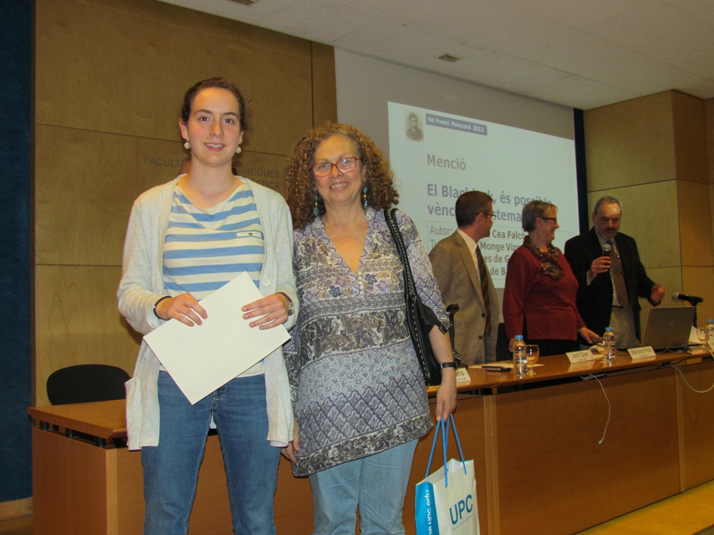 Menció: Clara Cufí i la tutora Teresa Cervelló de l'IES Angeleta Ferrer i Sensat de Sant Cugat del Vallès