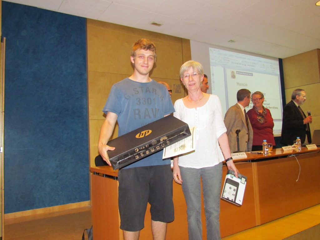 Tercer premi ex aequo: Xavier Cabanes i la tutora Dolors Ametller de l'IES Poeta Joan Maragall de Barcelona