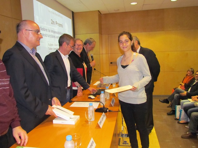 2n Premi Poincaré 2013 per Júlia Elgueta, de l'IES Jaume Balmes