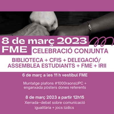 8 de Març 2023 Dia de la Dona: celebració conjunta FME