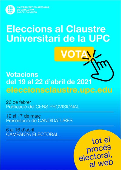 Convocatòria per a l’elecció dels representants al Claustre Universitari - UPC 2021