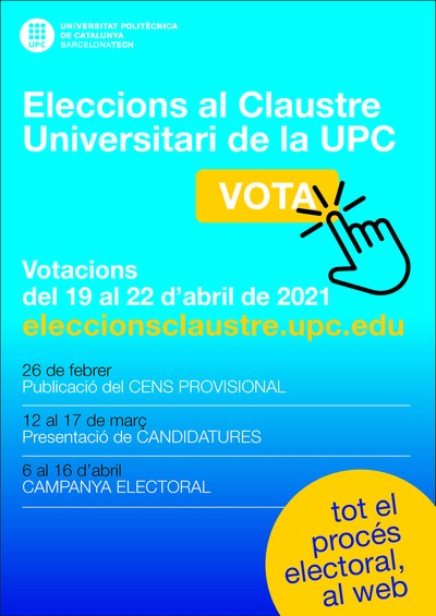 Convocatòria per a l’elecció dels representants al Claustre Universitari - UPC 2021
