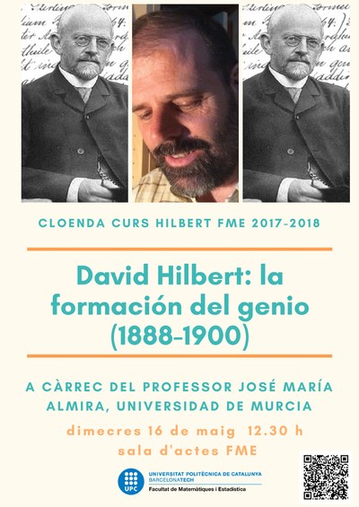 "David Hilbert: la formación del genio (1888-1900)": conferència de cloenda Any Hilbert FME