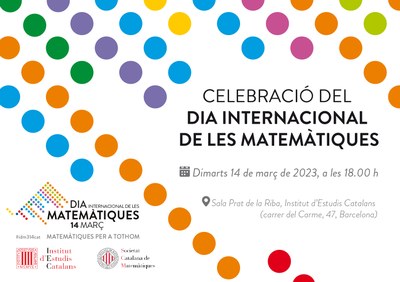 Dimarts 14 de març de 2023: Celebració del Dia Internacional de les Matemàtiques