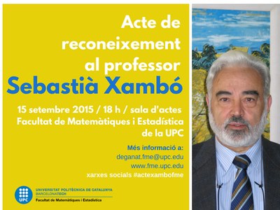 Disponible el vídeo i les fotos de l'acte de reconeixement al professor Sebastià Xambó