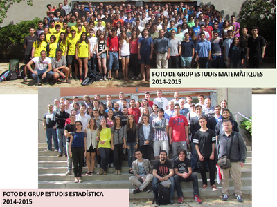 Fotos de grup dels estudiants de l'FME del curs 2014-2015