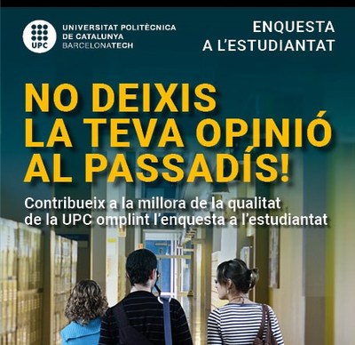 La vostra opinió compta: Enquestes de docència del 2Q del curs 2025-2026