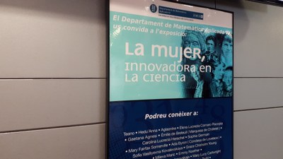 Exposició "La Mujer, innovadora en la ciencia" al vestíbul de l'FME