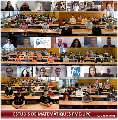 Foto de grup dels estudis de matemàtiques FME 2020-2021