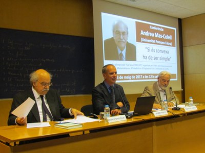 Fotos i gravació de la conferència d'Andreu Mas-Colell a l'FME
