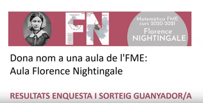 Ja tenim resultat de l'enquesta i guanyador/a del sorteig " Aula Florence Nightingale a l'FME"!