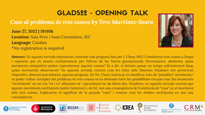 La professora Tere M. Seara farà la xerrada inaugural del GLADS22 el 27 de juny a la tarda