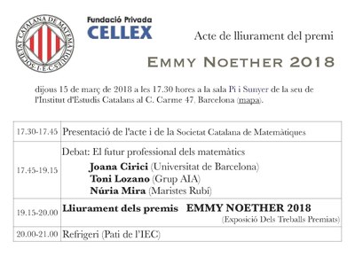 Lliurament del premi Emmy Noether 2018