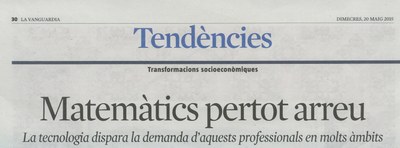 "Matemàtics per tot arreu", article a La Vanguardia del 20/05/2015