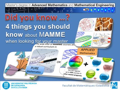 Nou web, nova imatge del Màster en Matemàtica Avançada MAMME de l'FME