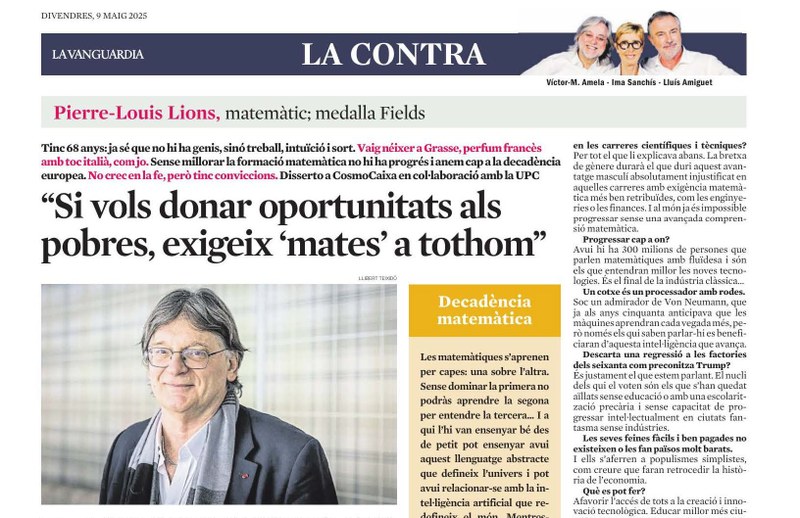 "Si vols donar oportunitats als pobres, exigeix 'mates' a tothom".
