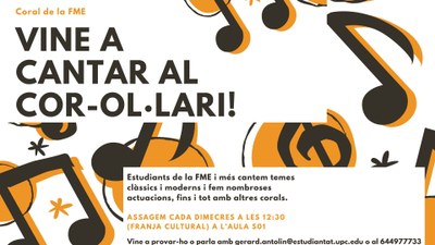 Vine a cantar al Cor Ol·lari de l'FME!