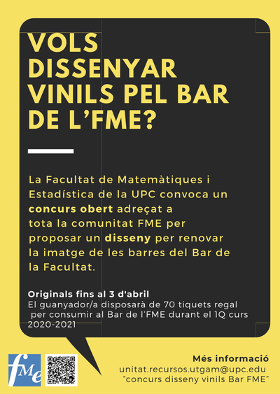 Vols dissenyar vinils pel Bar de l’FME?